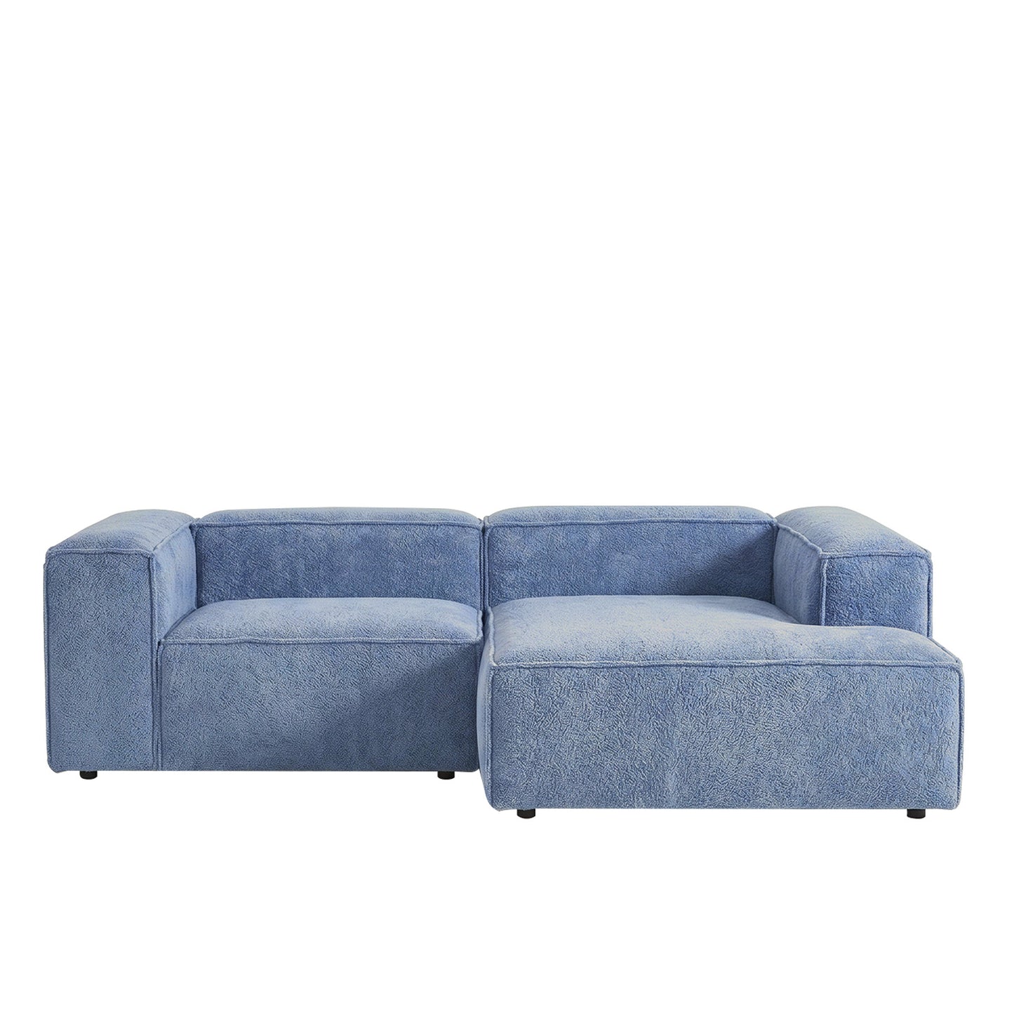 ElegantEdge 2 Seater Versatile, Comfortable Navy Blue L Shaped Sofa