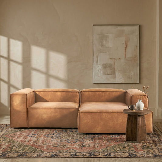 ElegantEdge 2 Seater Comfortable Faux Leather L Shaped Sofa