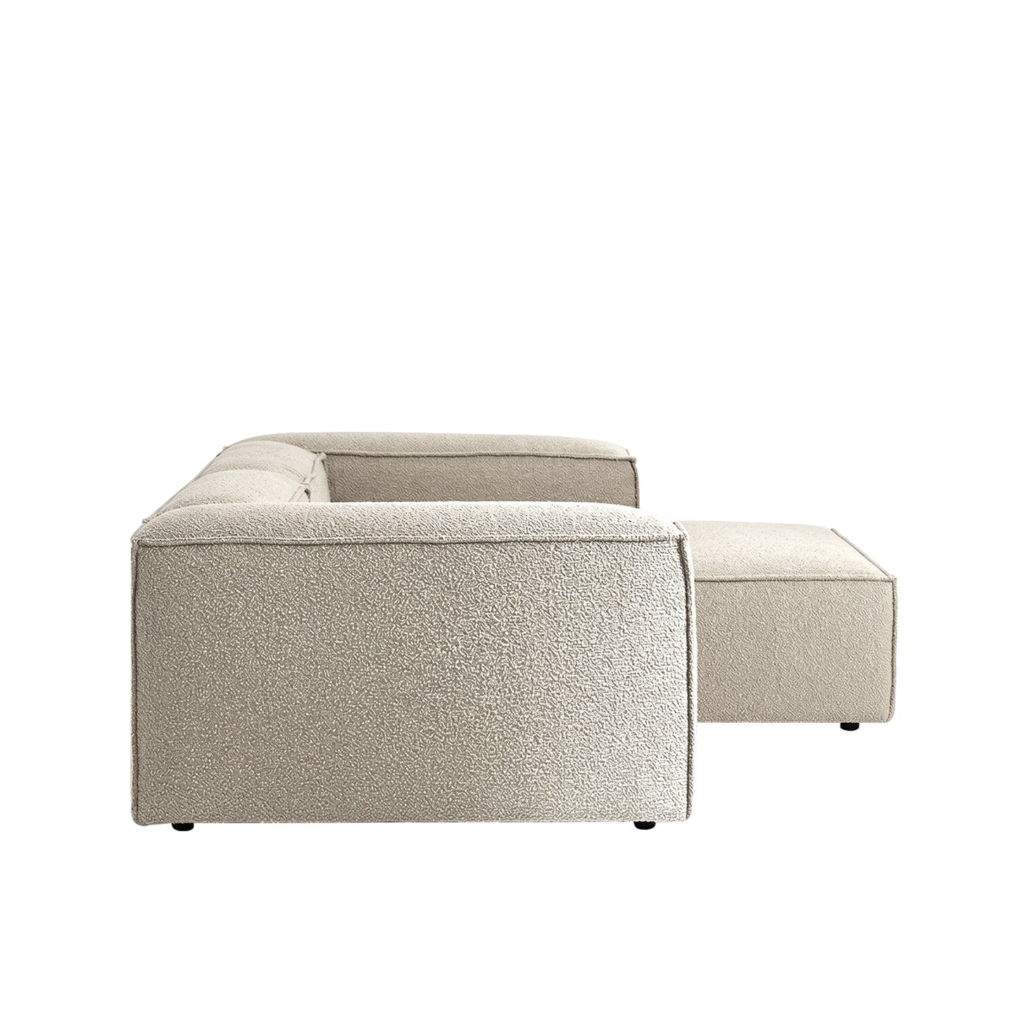 ElegantEdge 2 Seater Boucle Comfortable White L Shaped Sofa