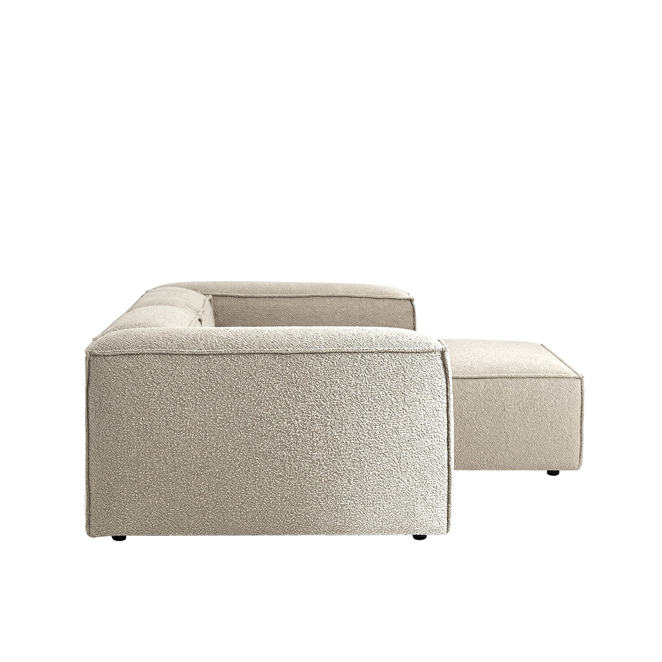 ElegantEdge 2 Seater Boucle Comfortable White L Shaped Sofa