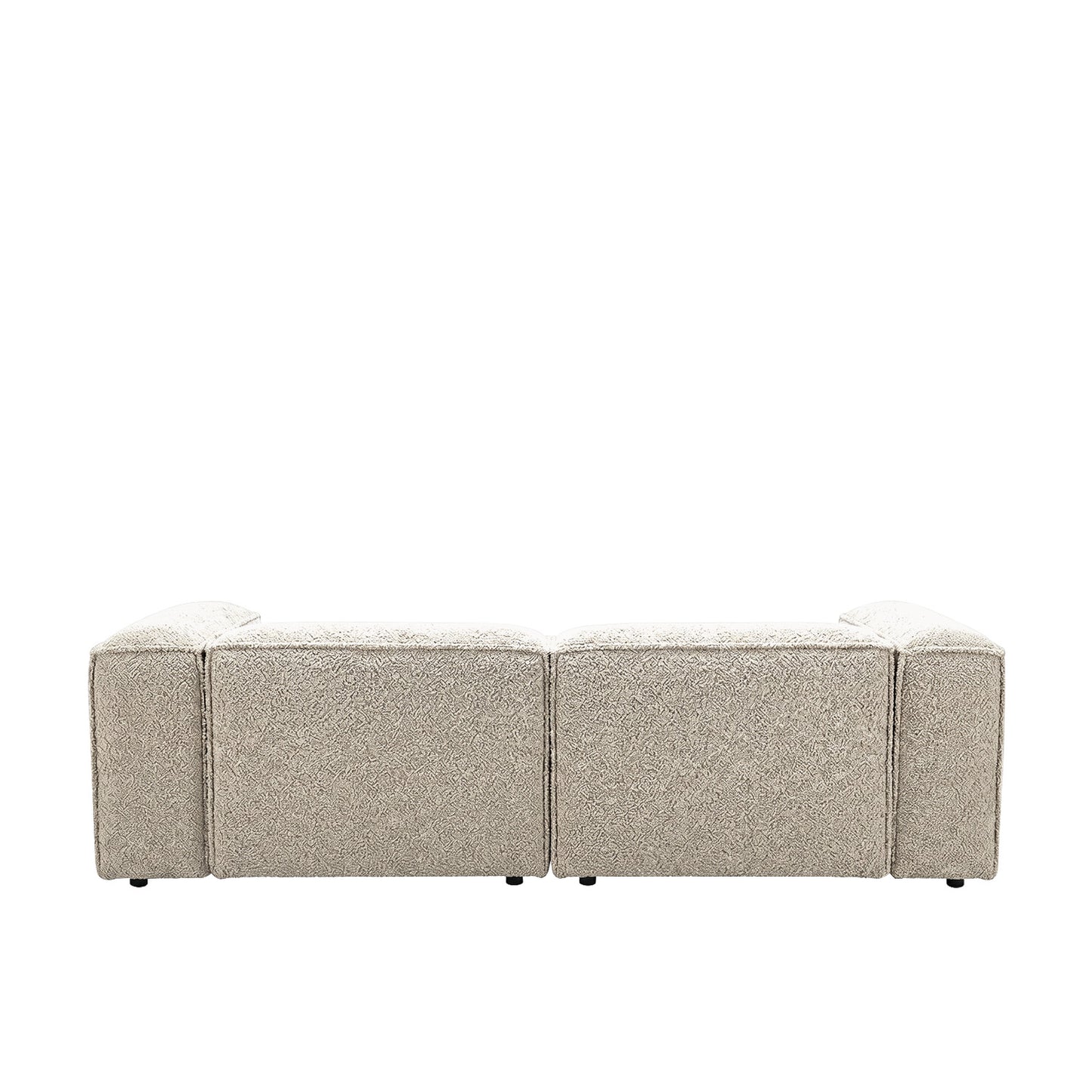 ElegantEdge 2 Seater Boucle Comfortable White L Shaped Sofa