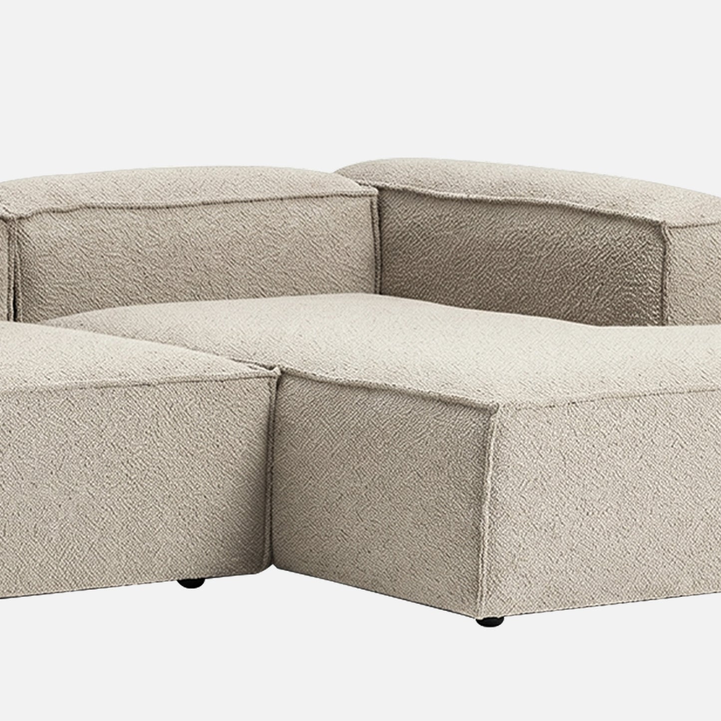 ElegantEdge 2 Seater Boucle Comfortable White L Shaped Sofa