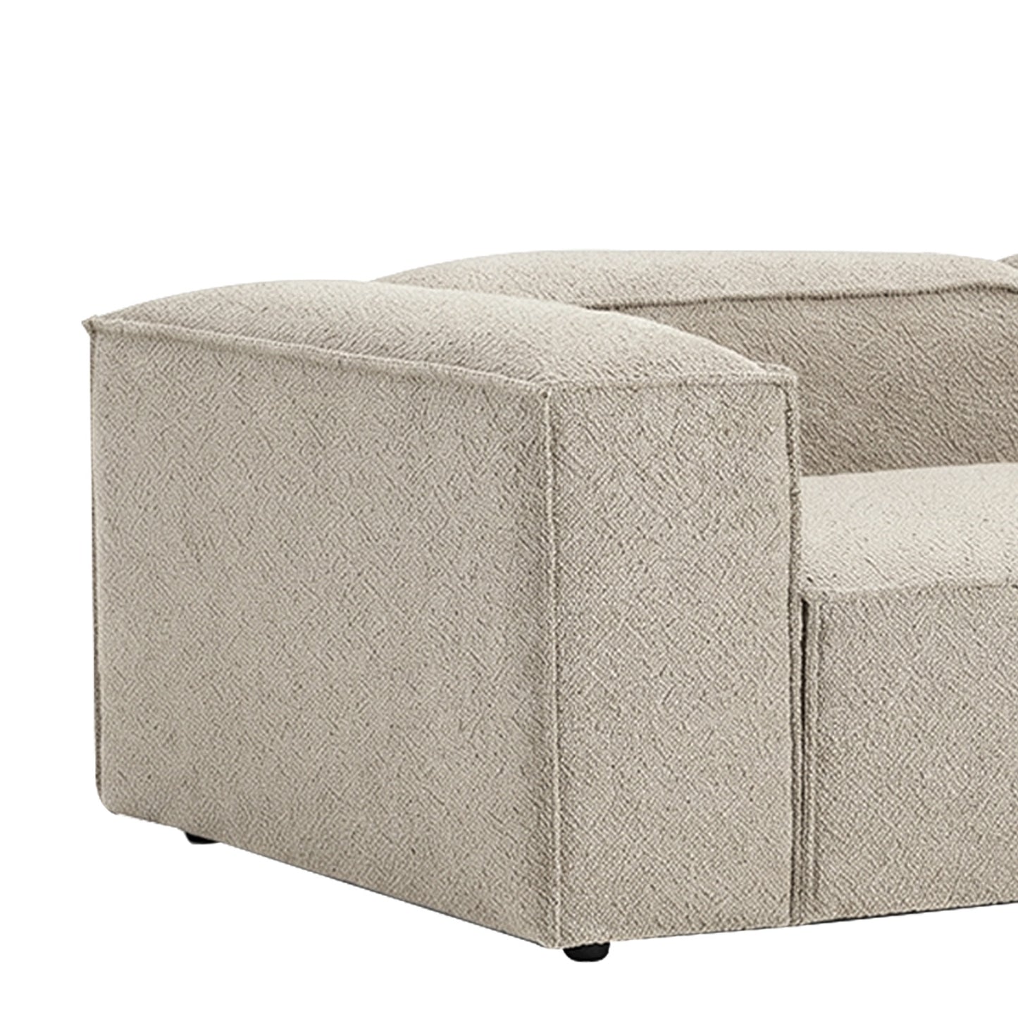 ElegantEdge 2 Seater Boucle Comfortable White L Shaped Sofa