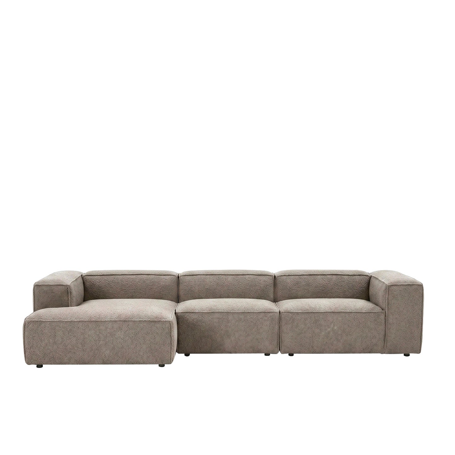 ElegantEdge 3 Seater Boucle Dark Grey L Shaped Sofa