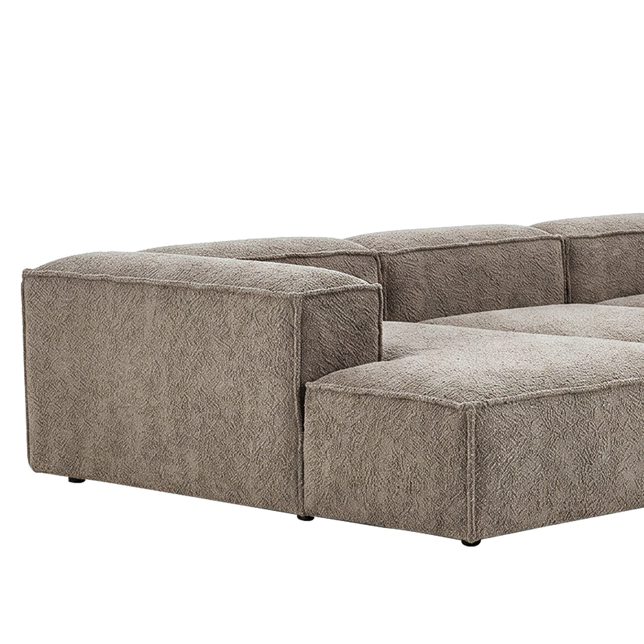 ElegantEdge 3 Seater Boucle Dark Grey L Shaped Sofa