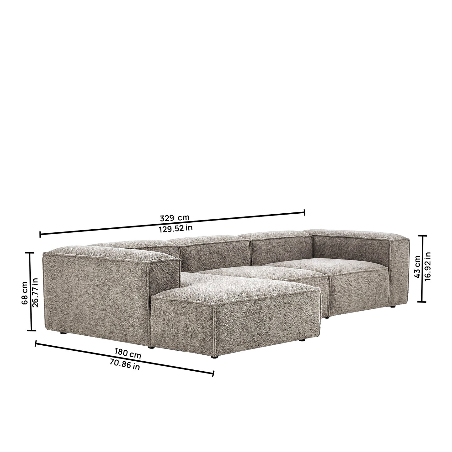 ElegantEdge 3 Seater Olive Green L Shaped Sofa