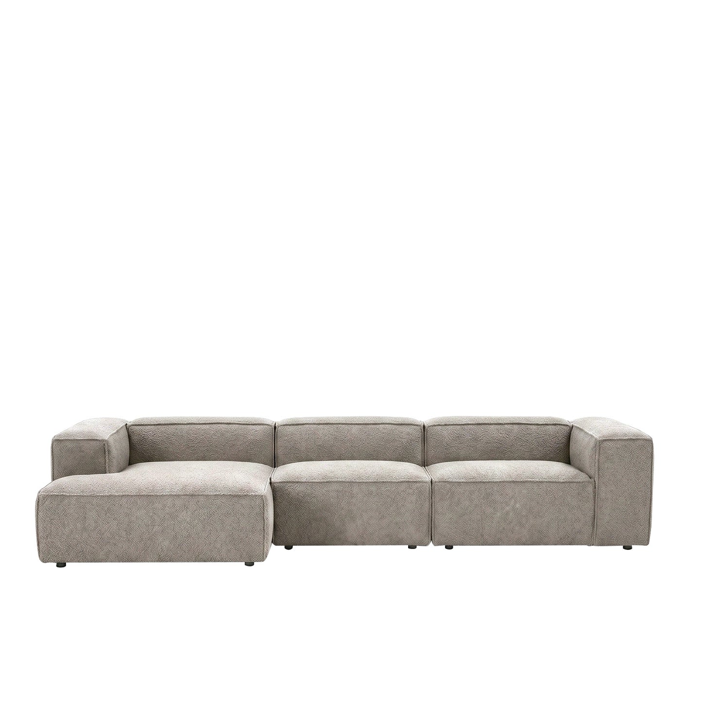 ElegantEdge 3 Seater Boucle Grey L Shaped Sofa