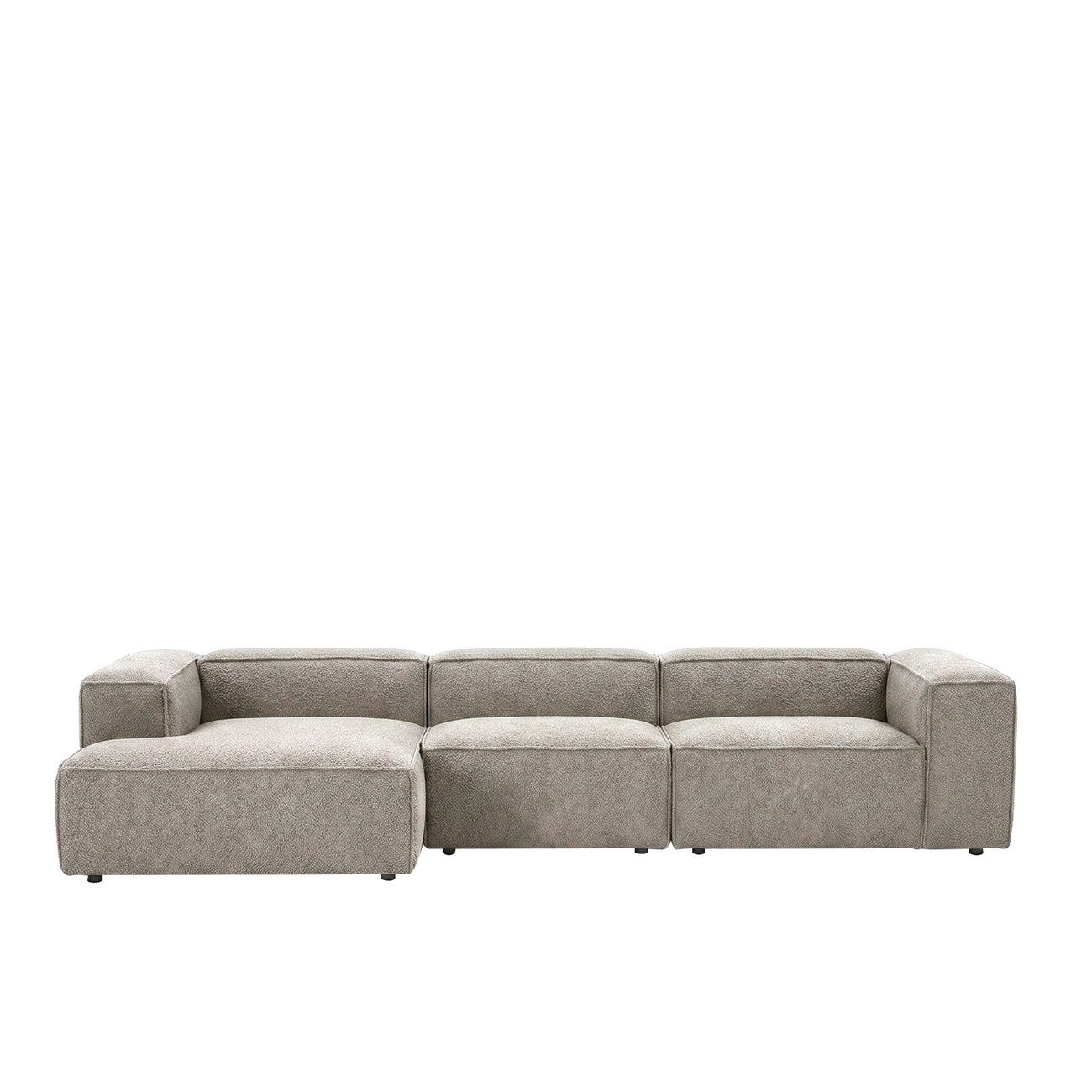 ElegantEdge 3 Seater Boucle Grey L Shaped Sofa
