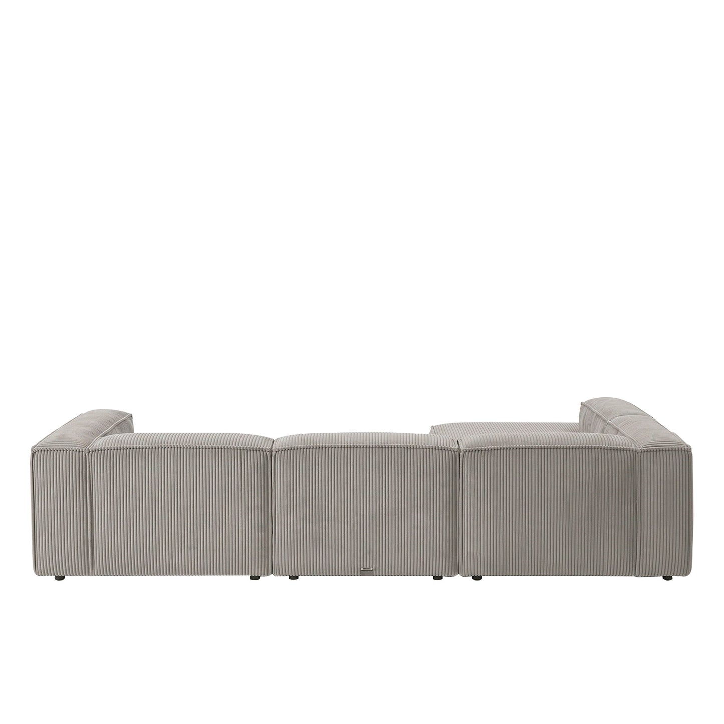 ElegantEdge 3 Seater Corduroy Grey L Shaped Sofa