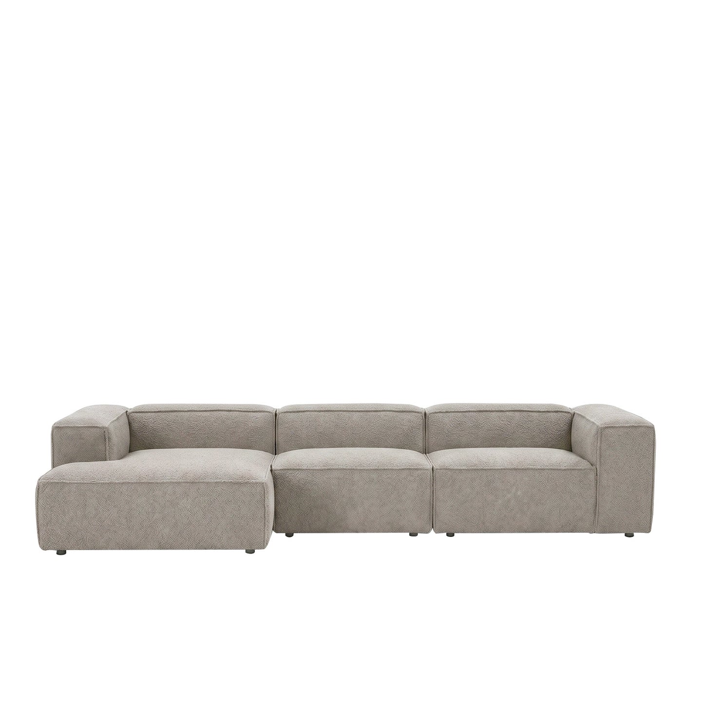 ElegantEdge 3 Seater Grey L Shaped Sofa