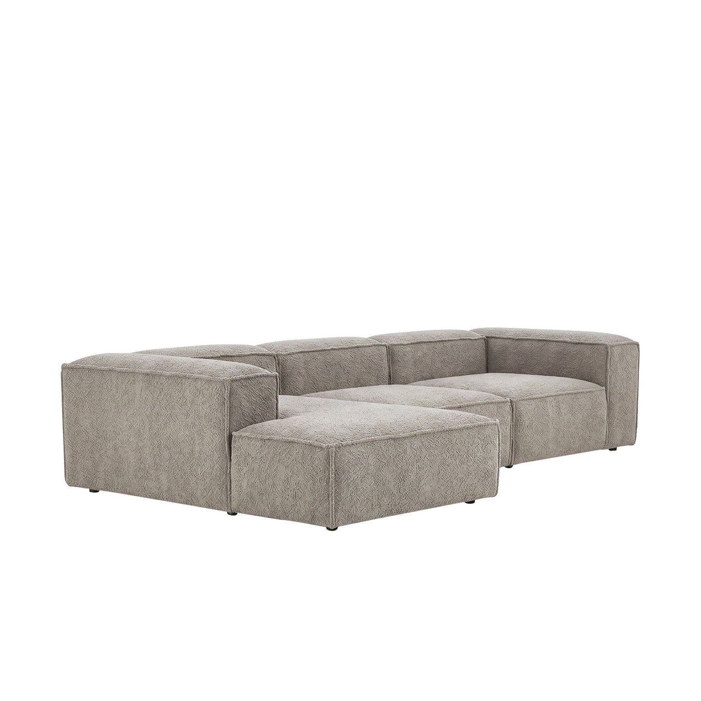 ElegantEdge 3 Seater Grey L Shaped Sofa