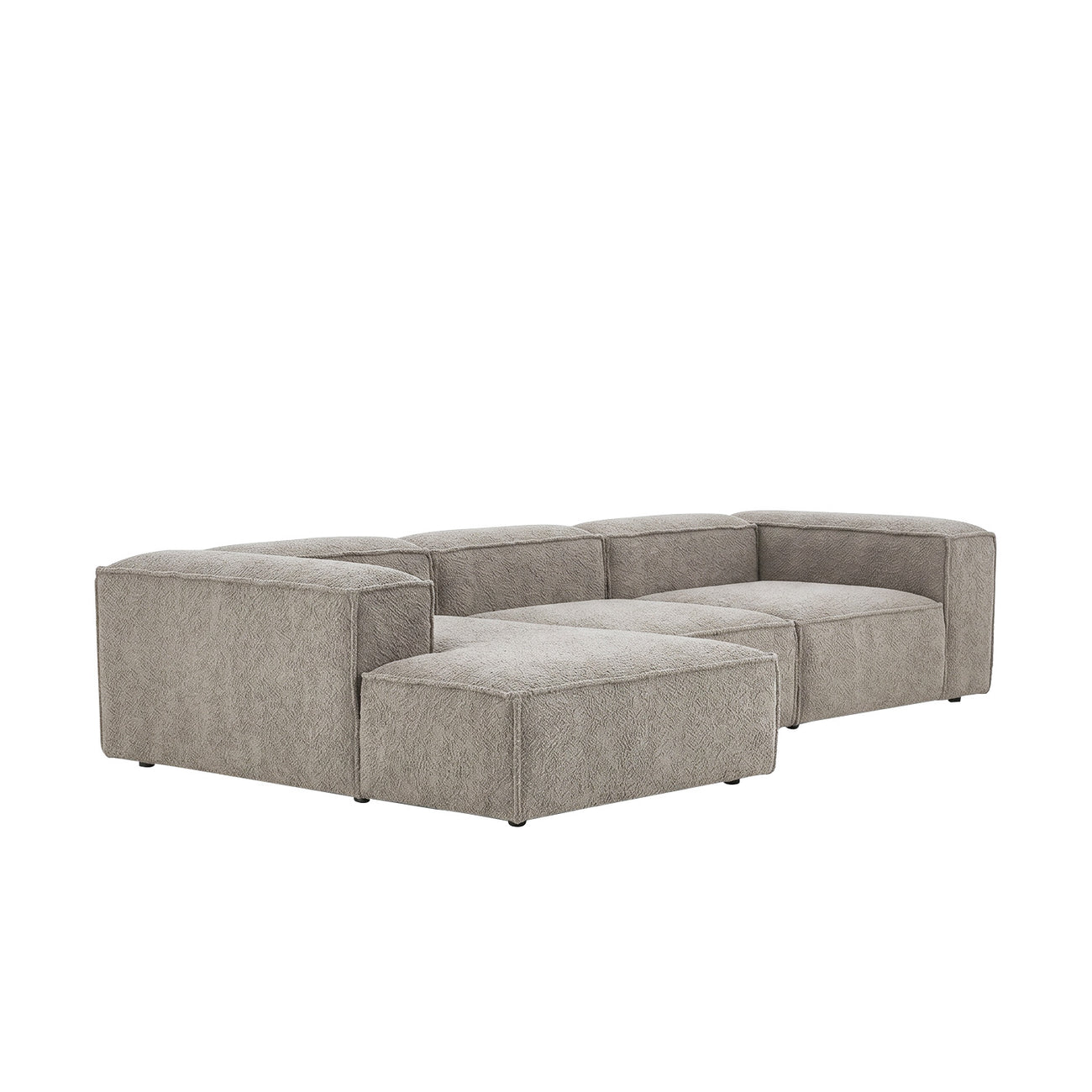 ElegantEdge 3 Seater Grey L Shaped Sofa