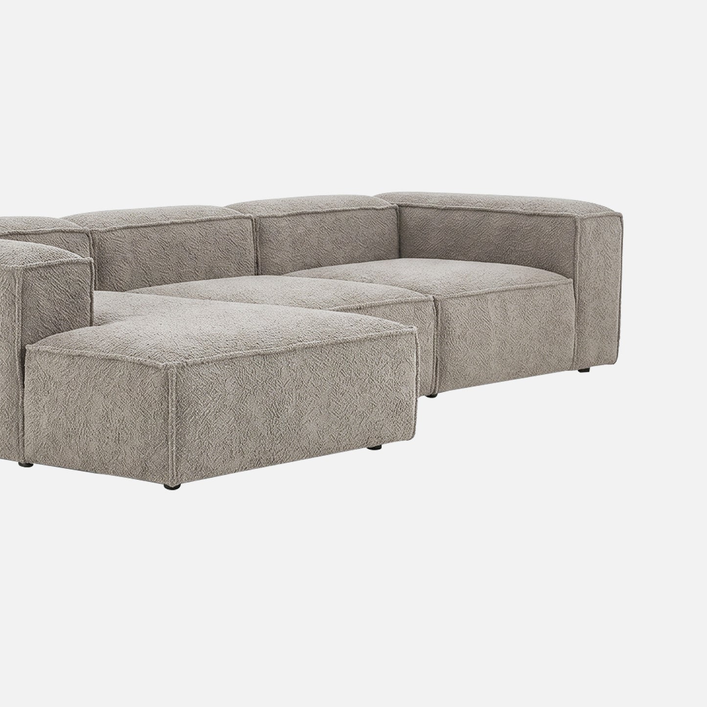 ElegantEdge 3 Seater Grey L Shaped Sofa
