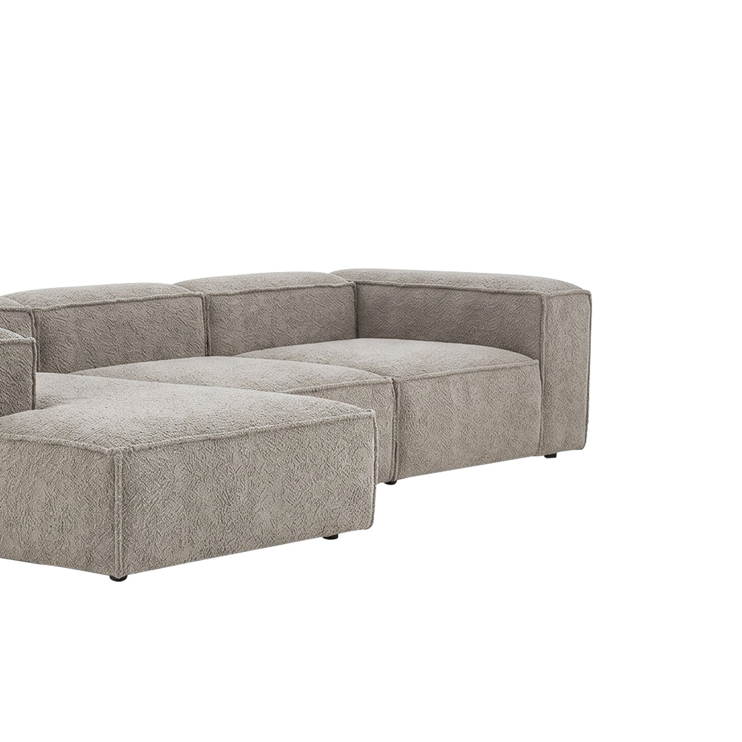 ElegantEdge 3 Seater Grey L Shaped Sofa