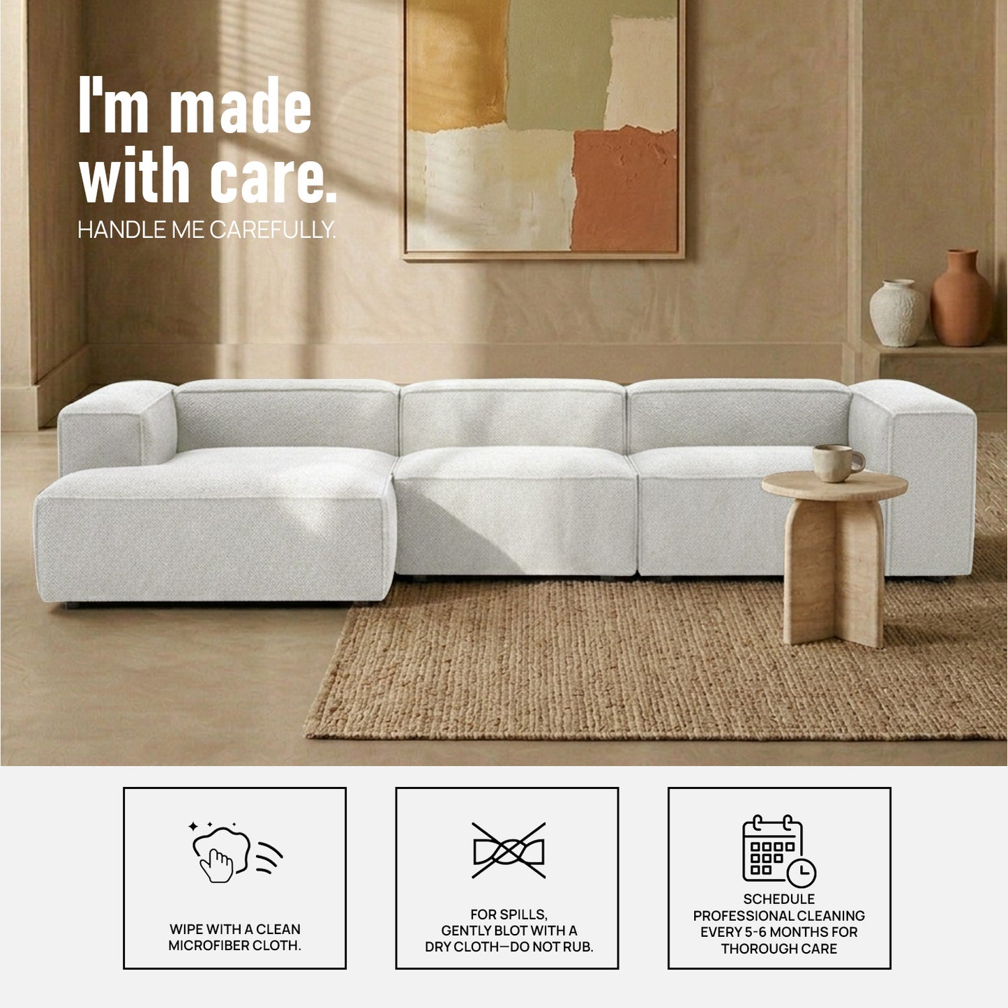 ElegantEdge 3 Seater Mouse Grey L Shaped Sofa