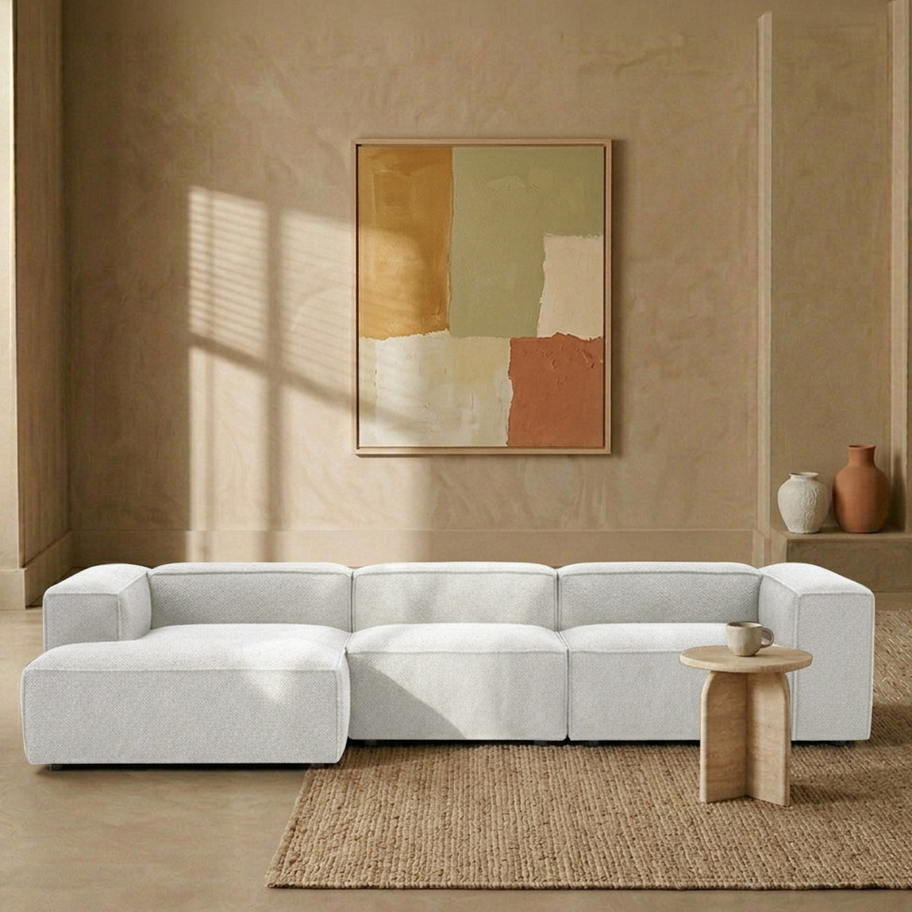 ElegantEdge 3 Seater Mouse Grey L Shaped Sofa