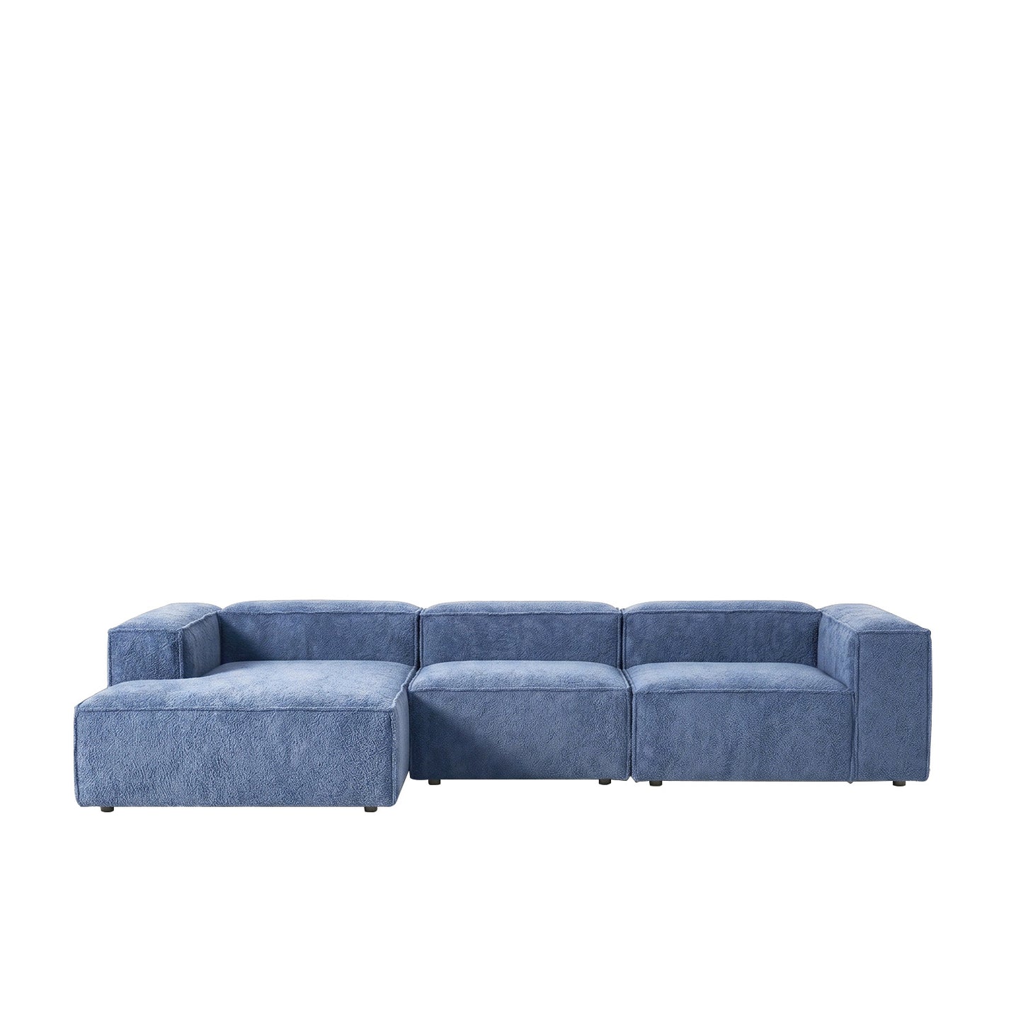 ElegantEdge 3 Seater Navy Blue L Shaped Sofa