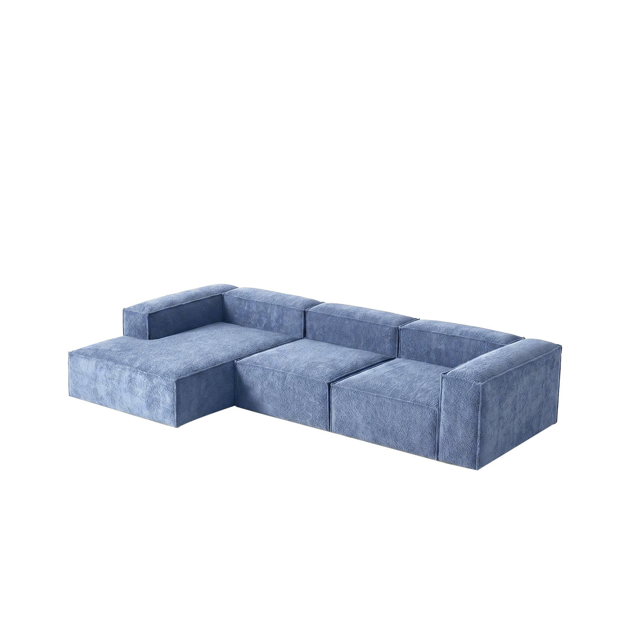 ElegantEdge 3 Seater Navy Blue L Shaped Sofa