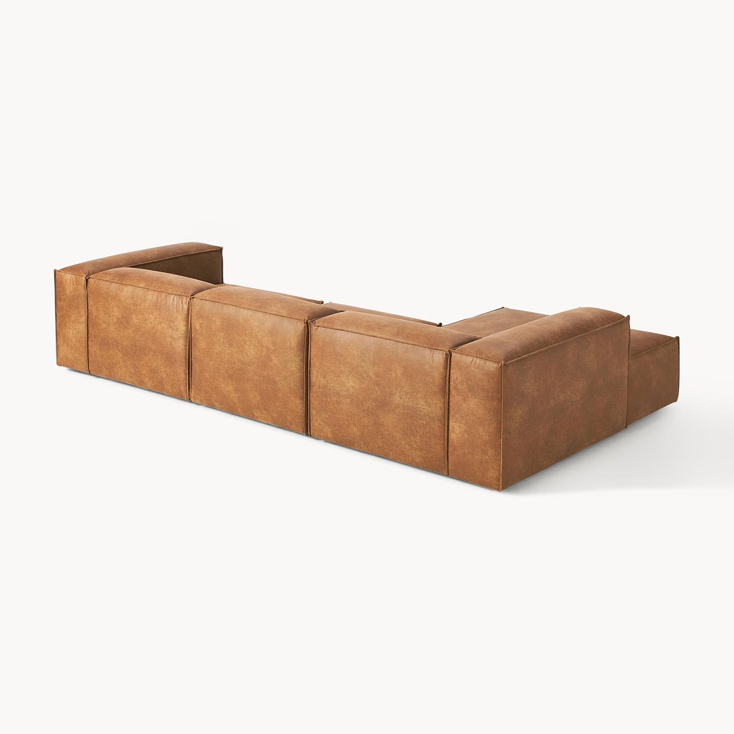 ElegantEdge 3 Seater Faux Leather L Shaped Sofa