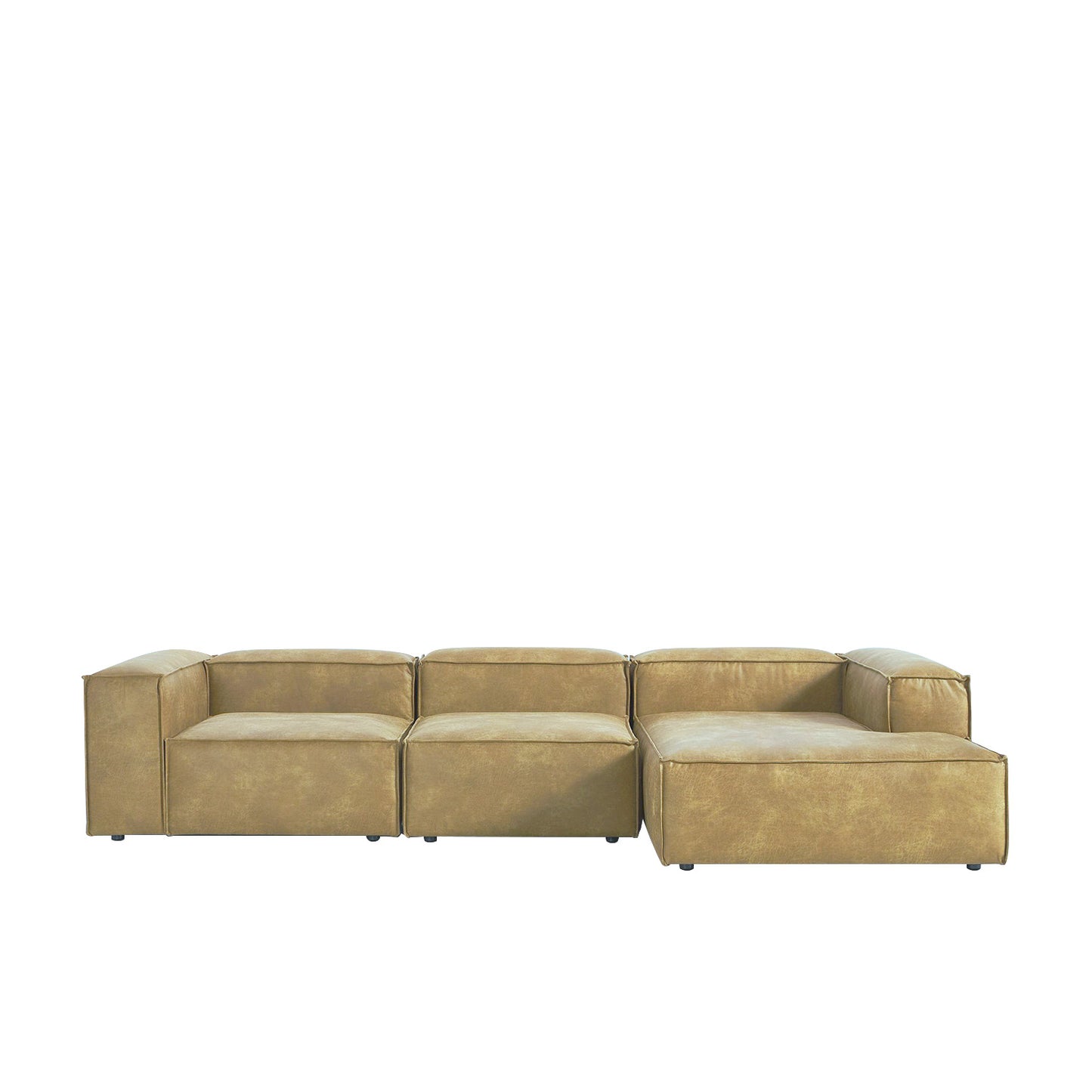 ElegantEdge 3 Seater Faux Leather L Shaped Sofa