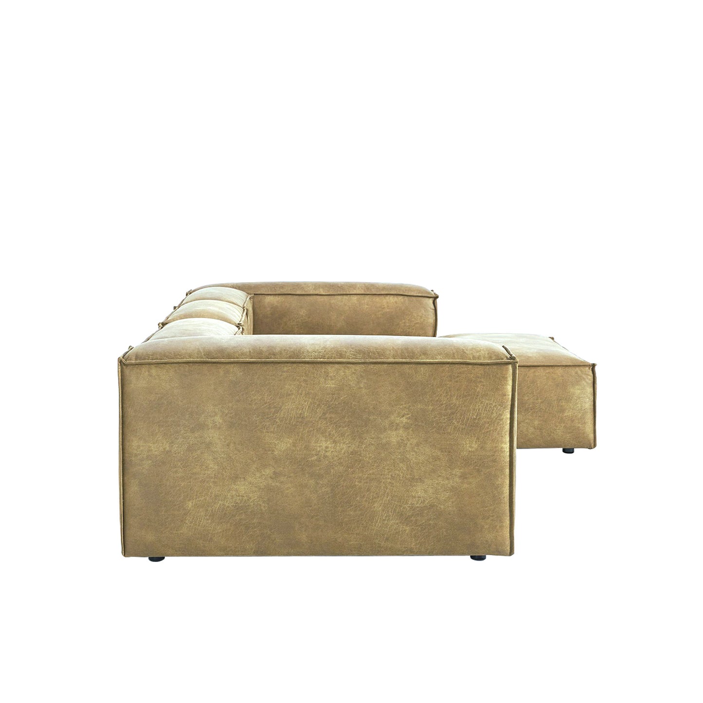 ElegantEdge 3 Seater Faux Leather L Shaped Sofa