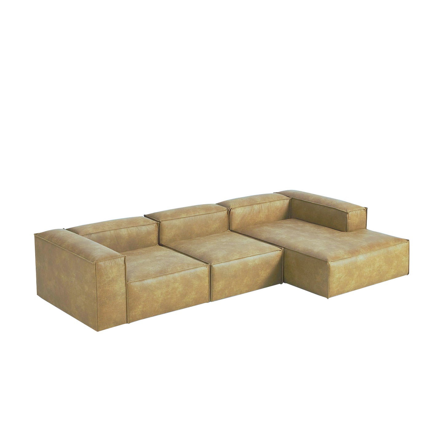 ElegantEdge 3 Seater Faux Leather L Shaped Sofa