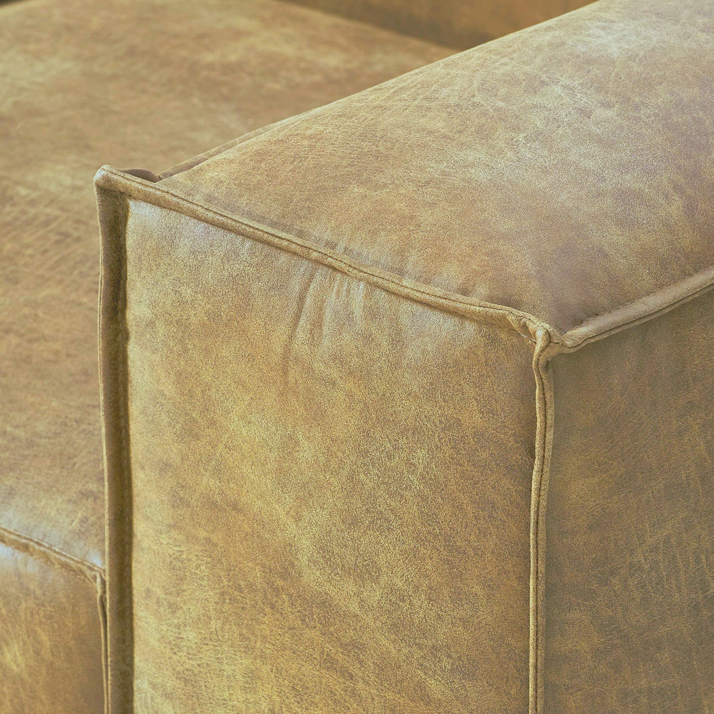 ElegantEdge 3 Seater Faux Leather L Shaped Sofa