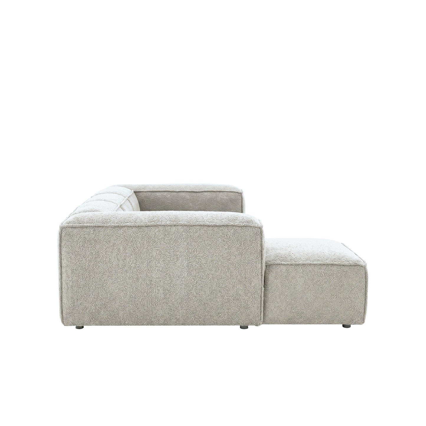 ElegantEdge 3 Seater White Boucle L Shaped Sofa