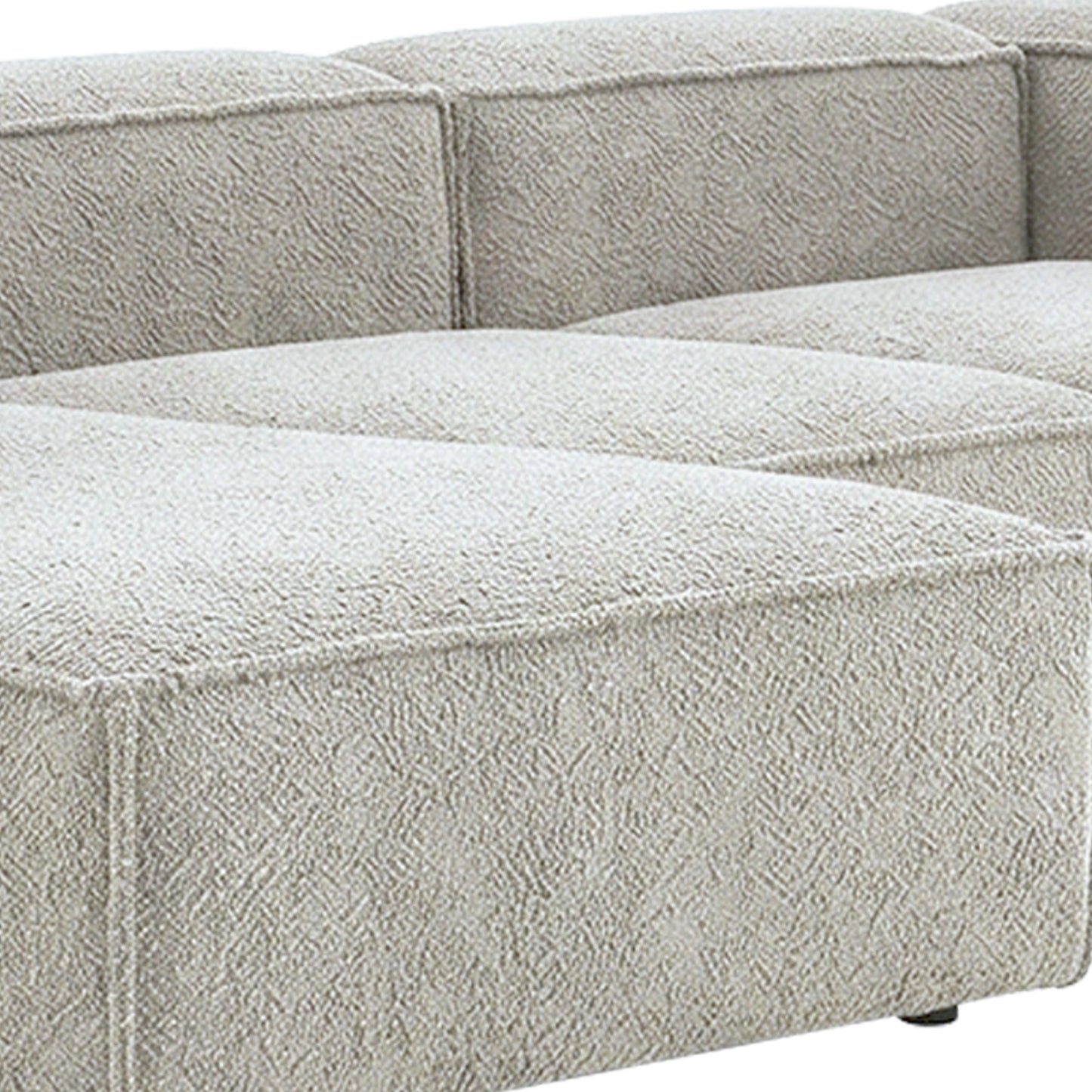 ElegantEdge 3 Seater White Boucle L Shaped Sofa