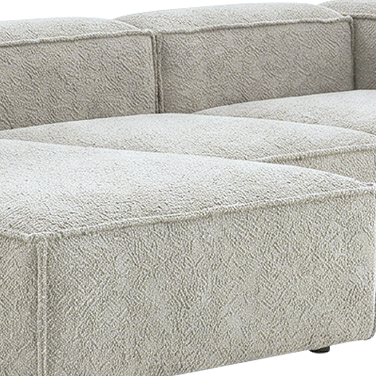 ElegantEdge 3 Seater White Boucle L Shaped Sofa