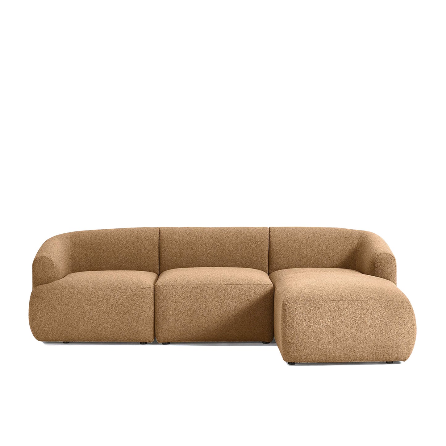 ZenLiving 3 Seater Beige Boucle L Shaped Sofa