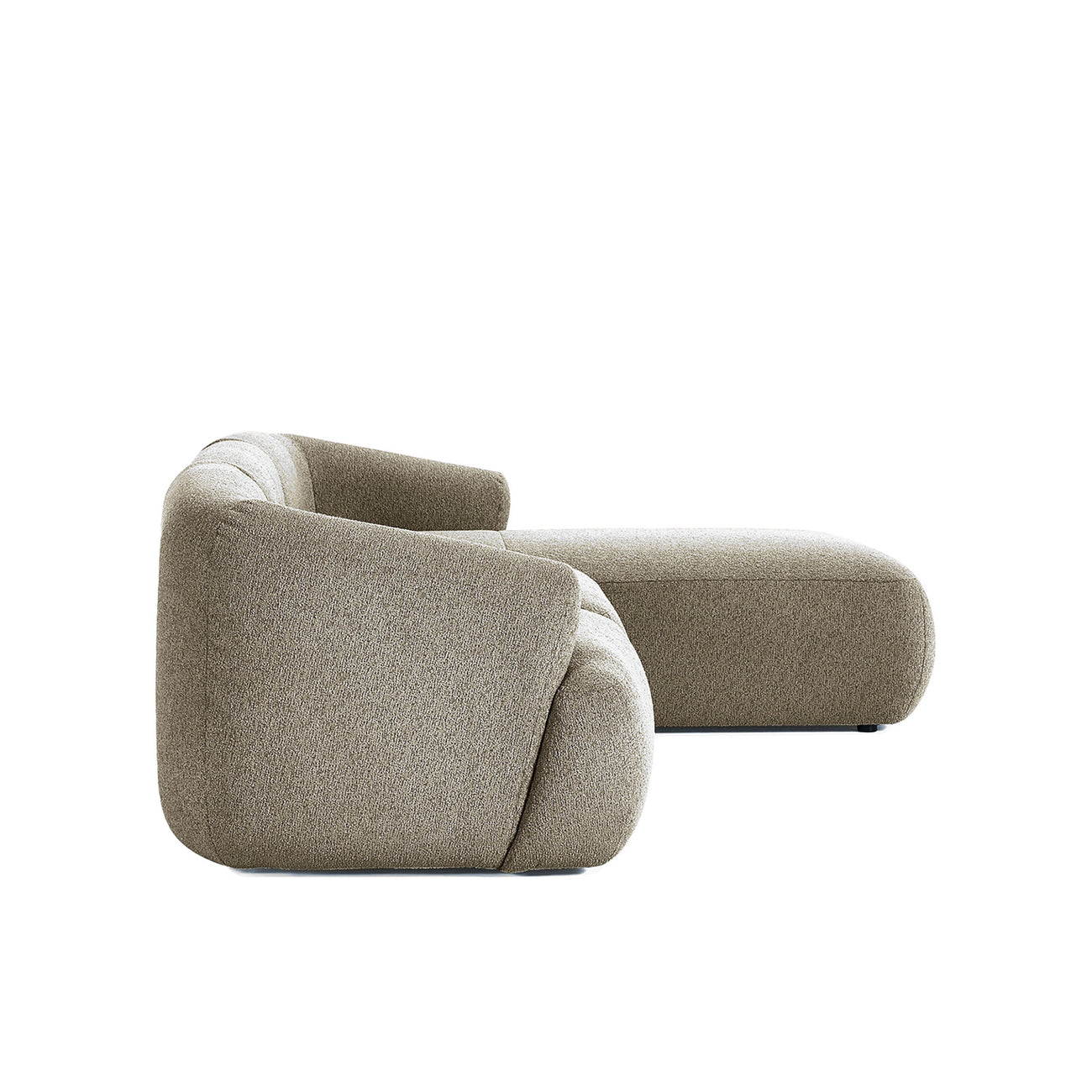 ZenLiving 3 Seater Creme Boucle L Shaped Sofa