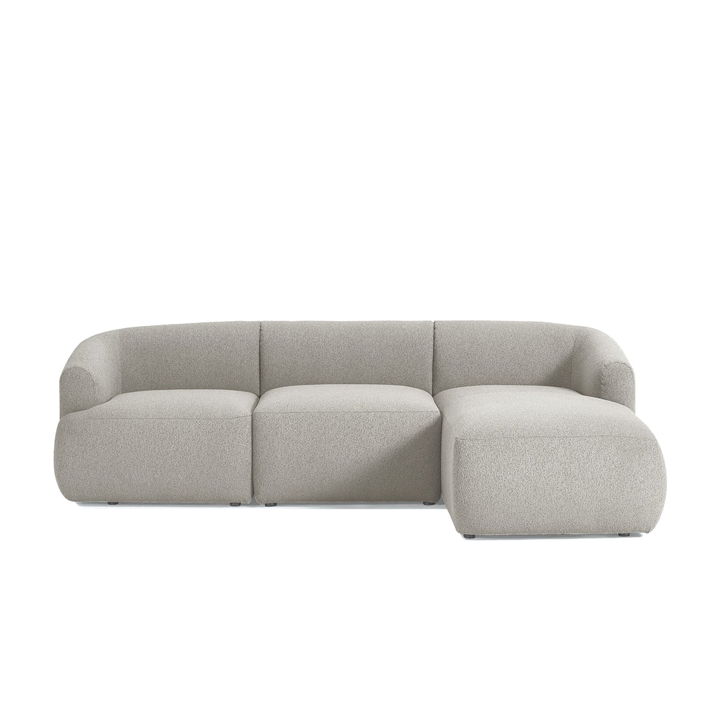 ZenLiving 3 Seater White Boucle L Shaped Sofa
