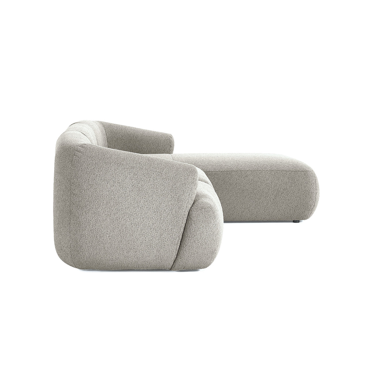 ZenLiving 3 Seater White Boucle L Shaped Sofa