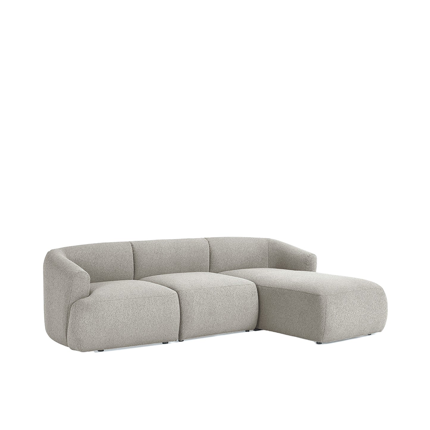 ZenLiving 3 Seater White Boucle L Shaped Sofa
