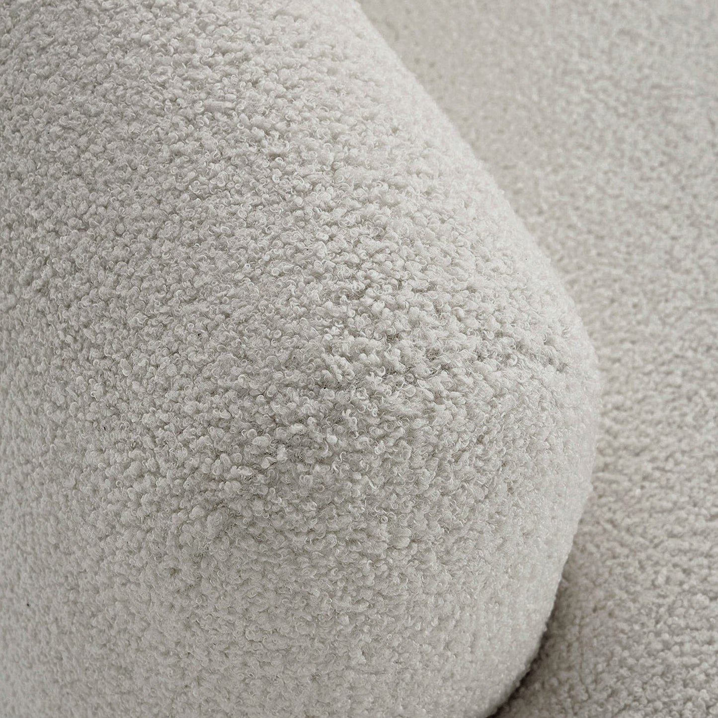 ZenLiving 3 Seater White Boucle L Shaped Sofa