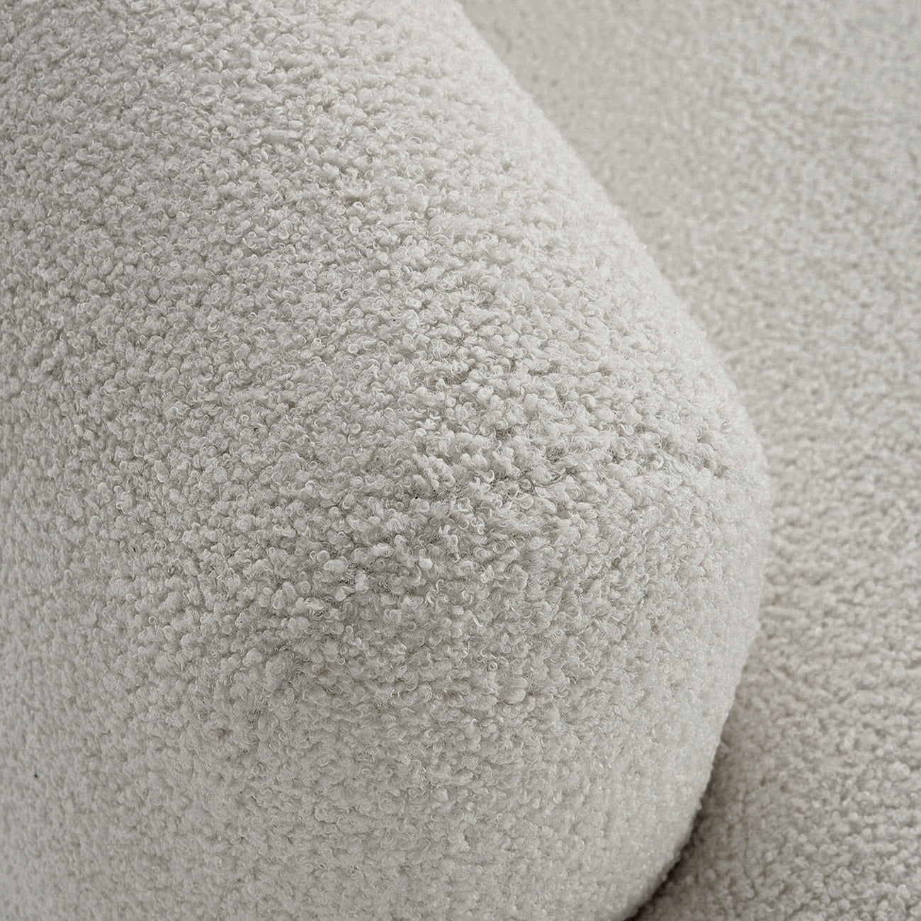 ZenLiving 3 Seater White Boucle L Shaped Sofa