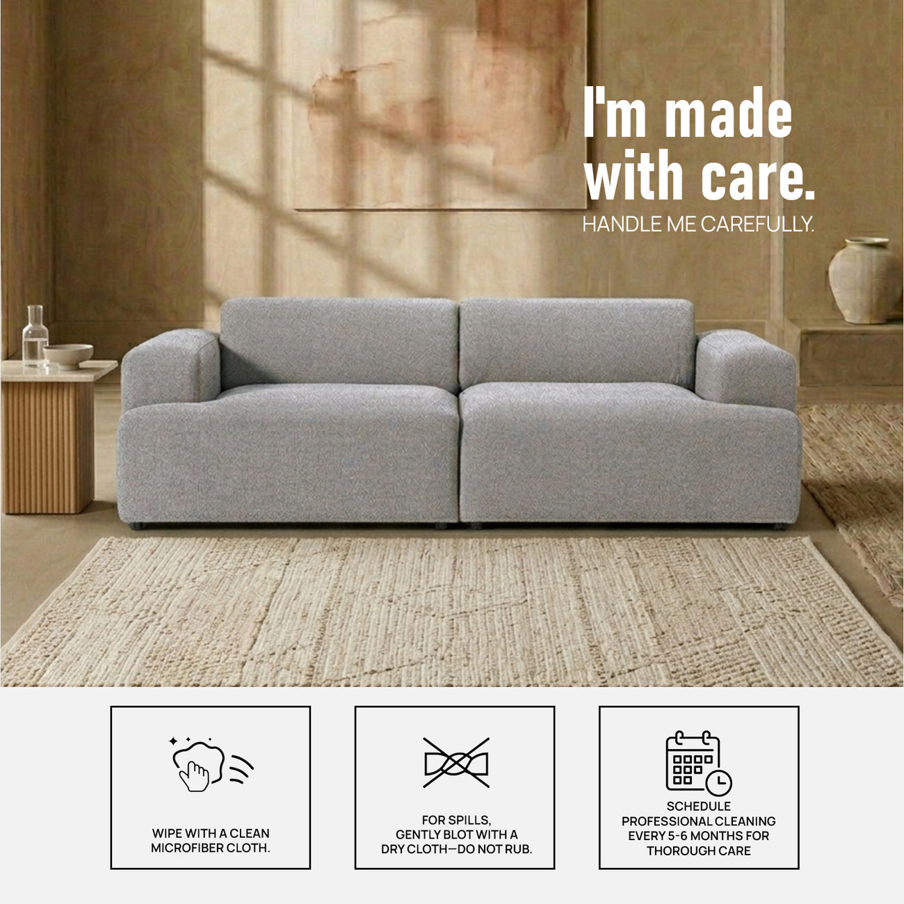 ComfortHaven 2 Seater Sofa Dark Grey