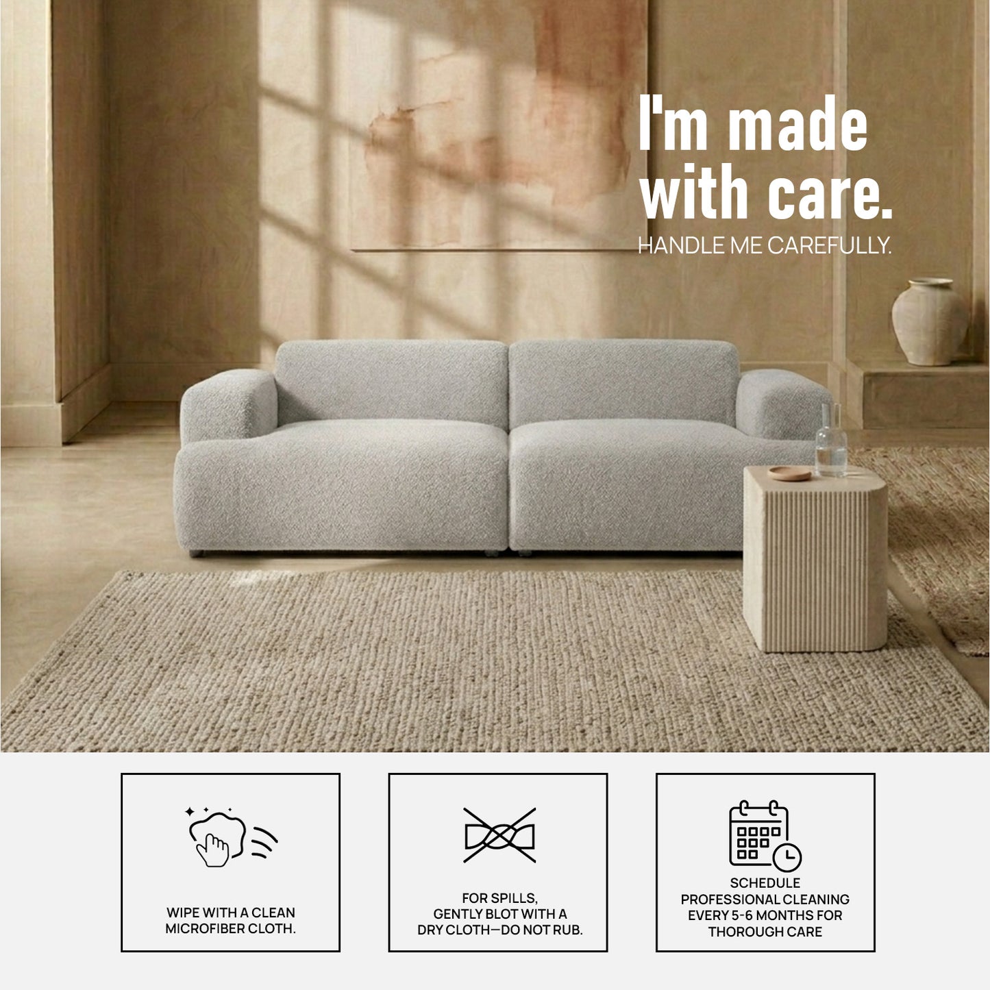ComfortHaven 2 Seater Sofa Grey