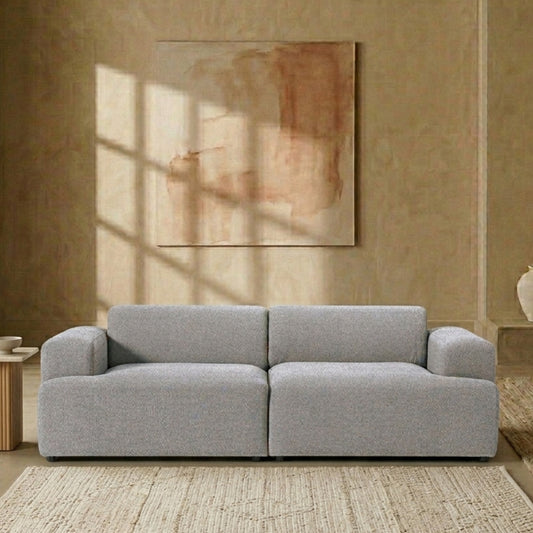 ComfortHaven Corduroy 2 Seater Sofa Pebble Grey