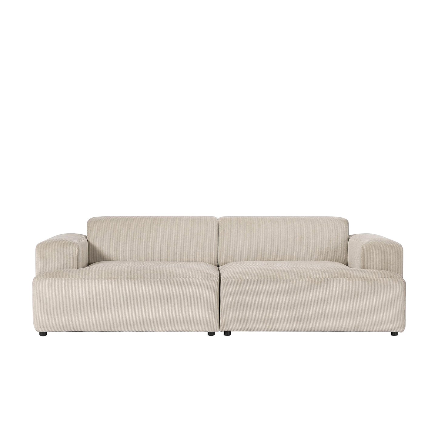 ComfortHaven Corduroy 2 Seater Sofa Beige