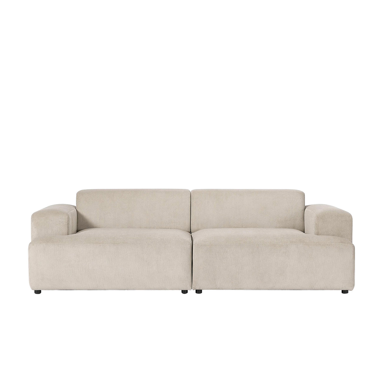 ComfortHaven Corduroy 2 Seater Sofa Beige