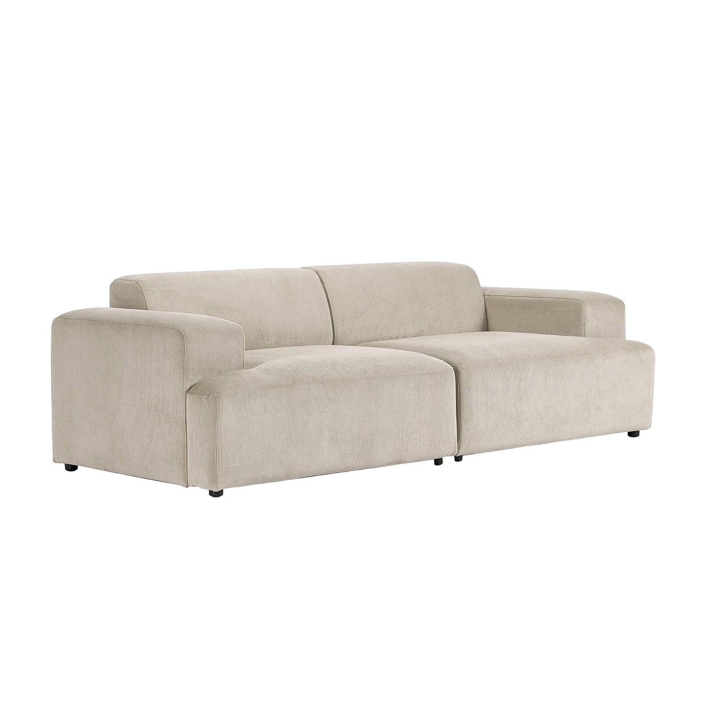 ComfortHaven Corduroy 2 Seater Sofa Beige