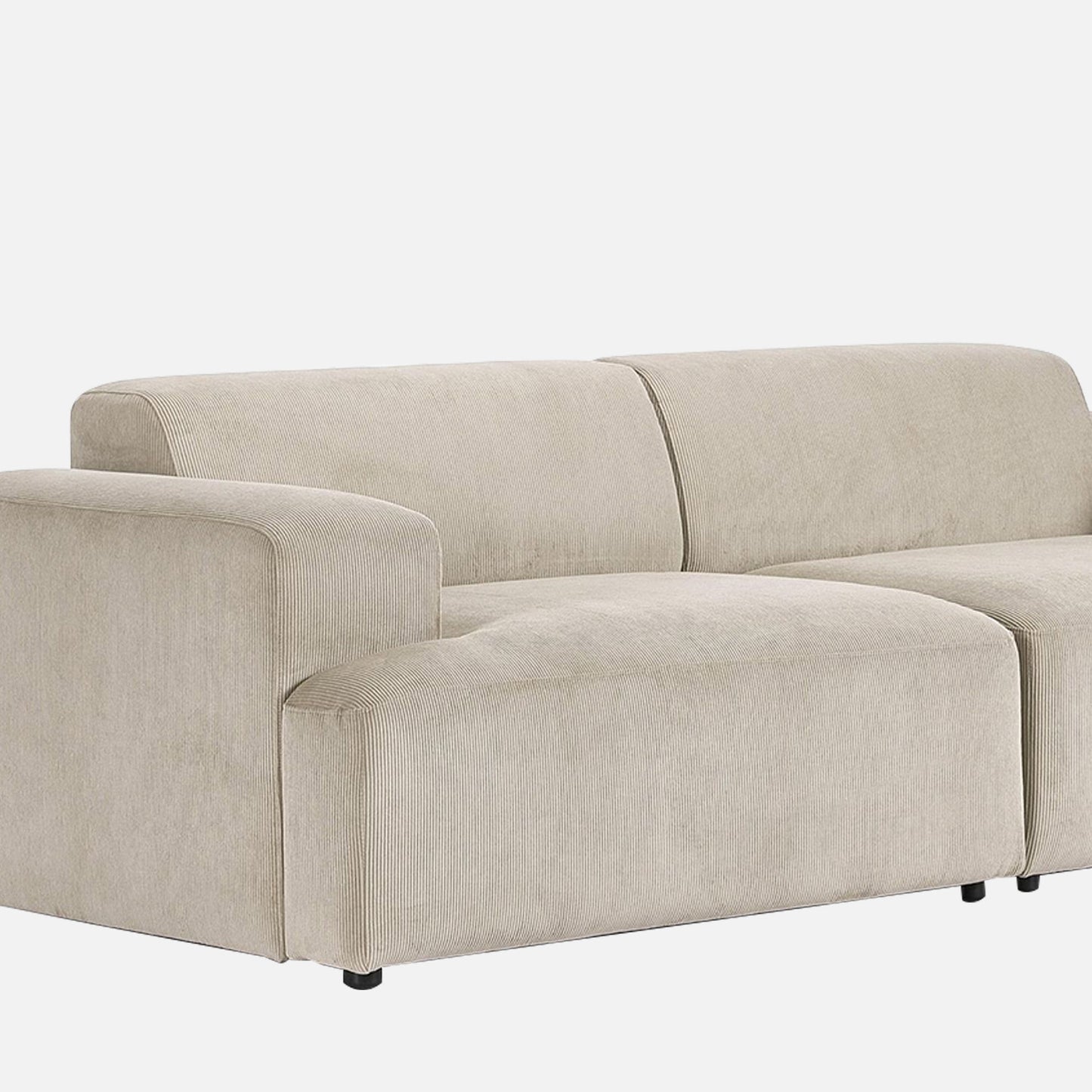 ComfortHaven Corduroy 2 Seater Sofa Beige