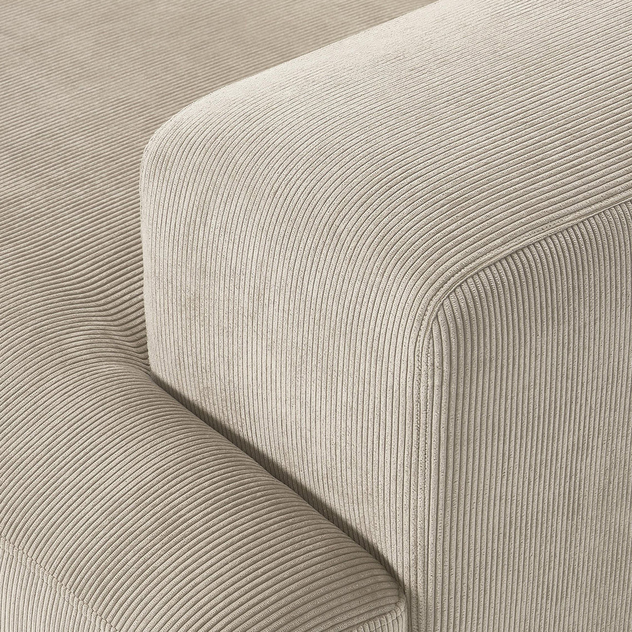 ComfortHaven Corduroy 2 Seater Sofa Beige
