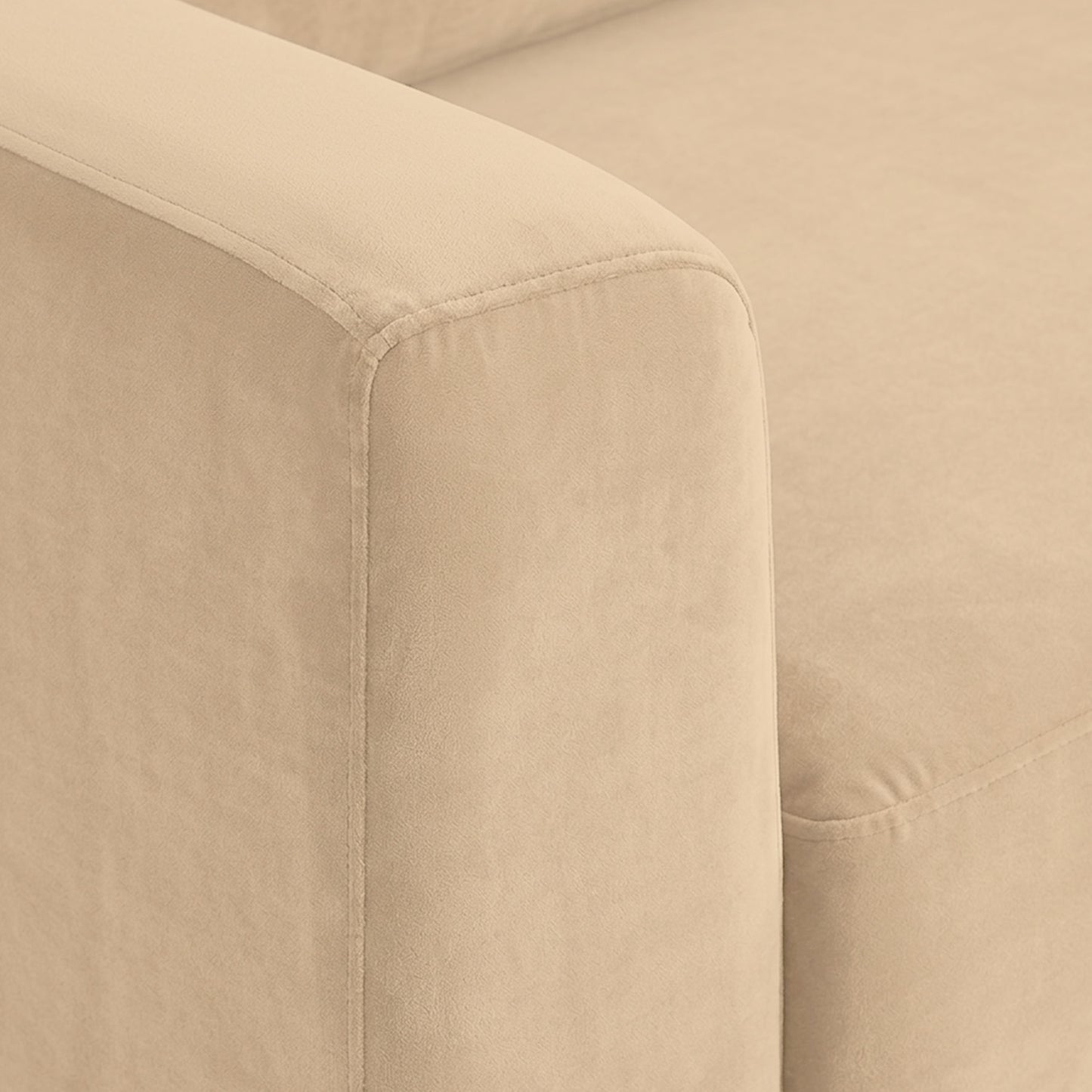 ModernElegance L Shaped 3 Seater Sofa Beige