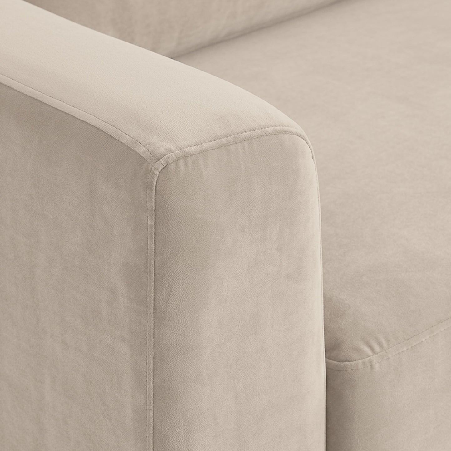 ModernElegance L Shaped 3 Seater Sofa Creme