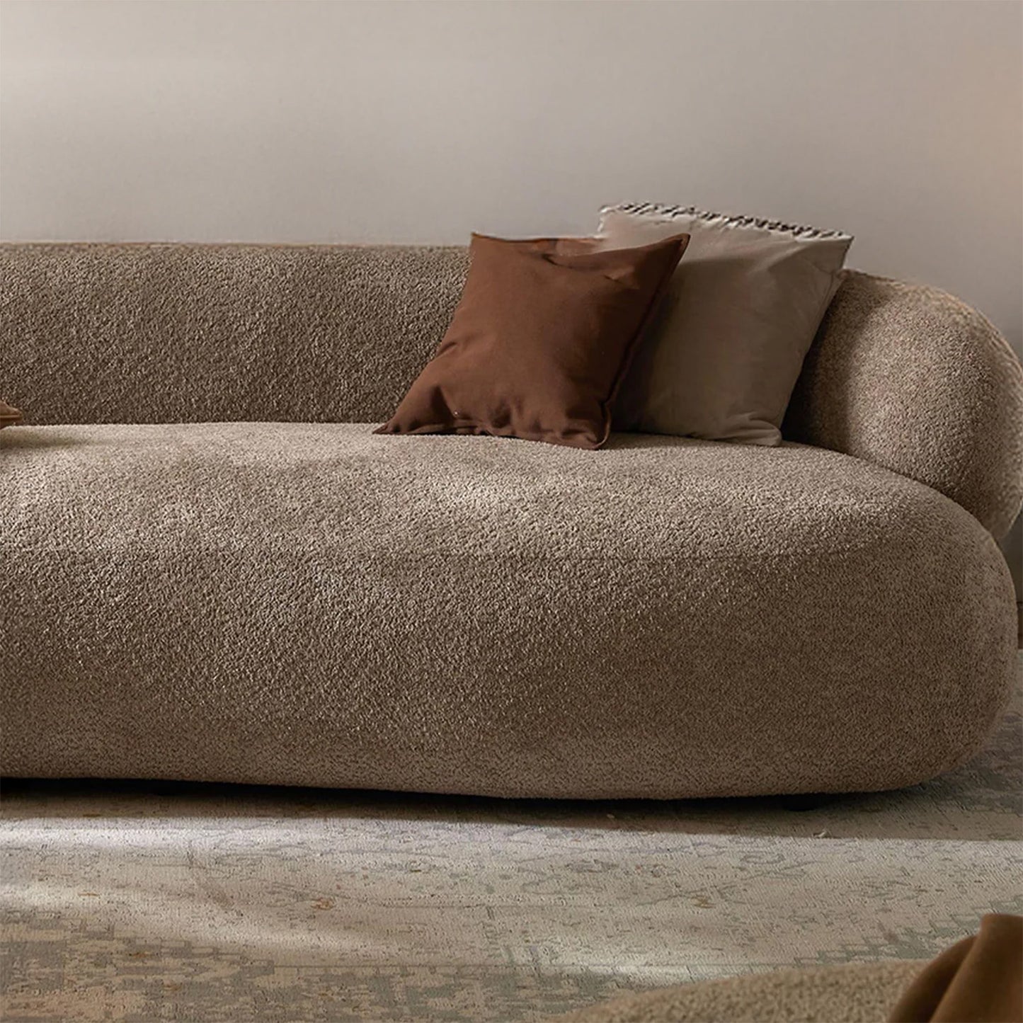 LuxeLounge Boucle 3 Seater Sofa Sand
