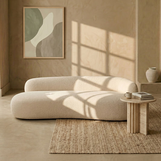 LuxeLounge Contemporary 3 Seater Sofa Ash Beige