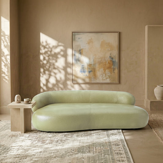 LuxeLounge Boucle 3 Seater Sofa Olive Green